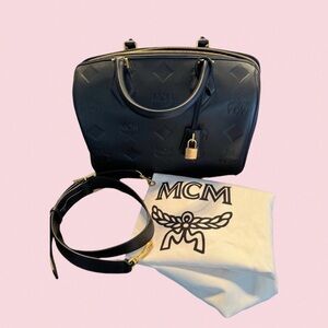 Mcm Ella Maxi Visetos Medium Bowling Bag